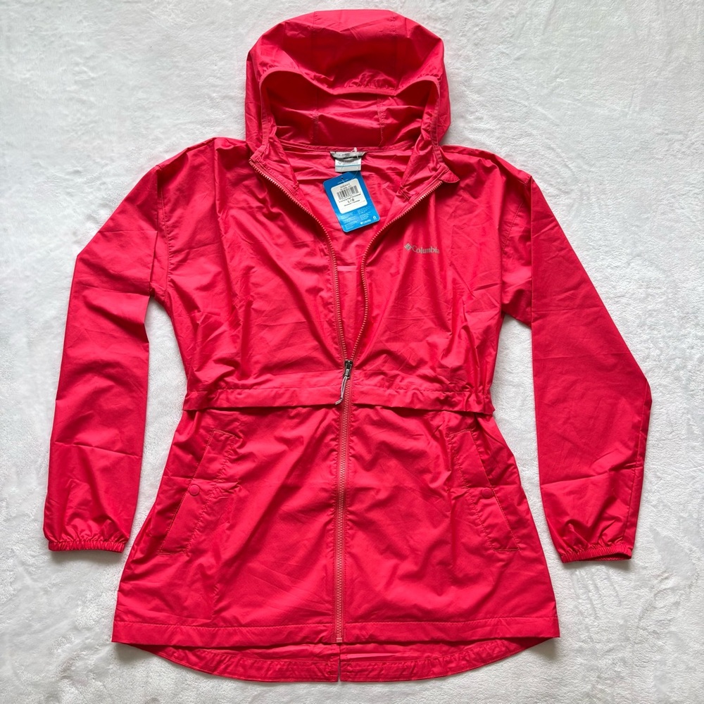 COLUMBIA Red Hooded Long Sleeve Cold Springs Ridge EXS Windbreaker--NWT--L